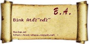 Bink Aténé névjegykártya